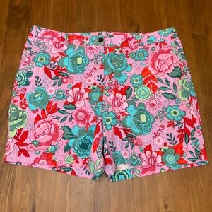 Talbots Relaxed Floral Chino Short 7" Size 16